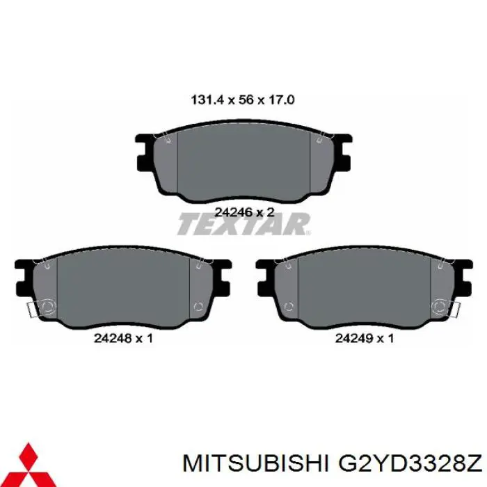 G2YD3328Z Mitsubishi pastillas de freno delanteras