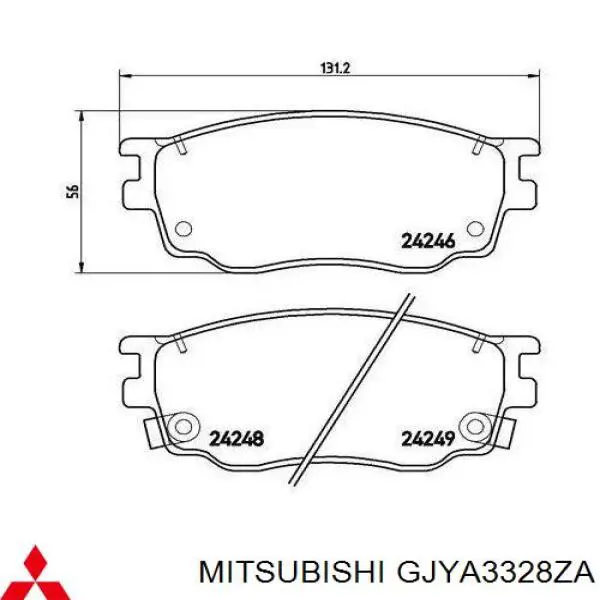 GJYA3328ZA Mitsubishi pastillas de freno delanteras