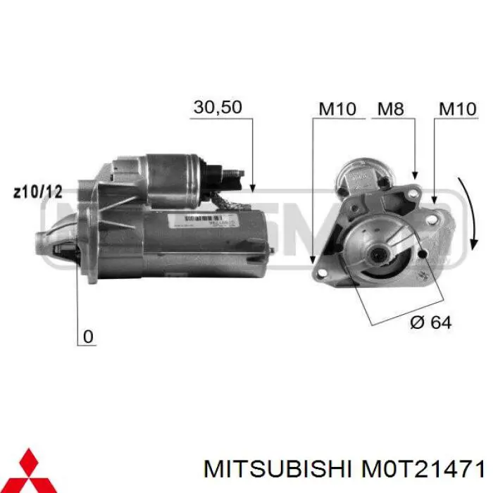 M0T21471 Mitsubishi motor de arranque