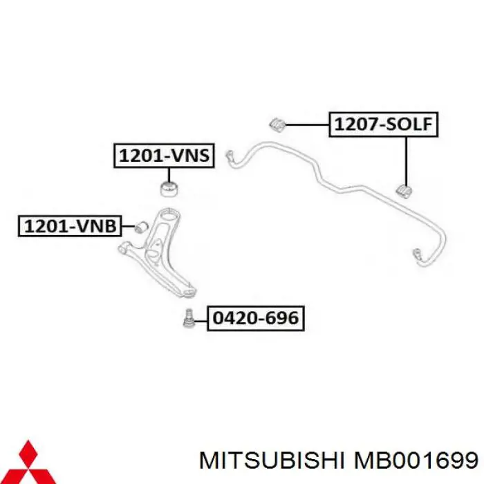 MB001699 Mitsubishi rótula de suspensión inferior