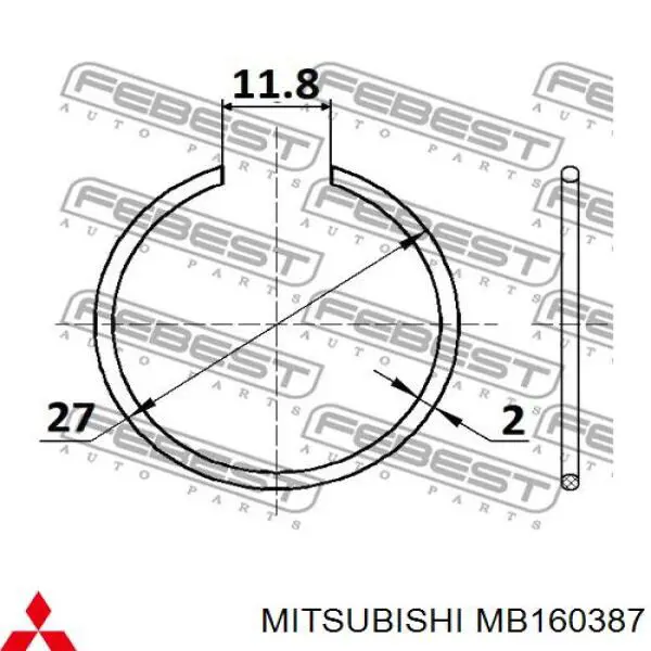 MB160387 Mitsubishi anillo de bloqueo de junta homocinética