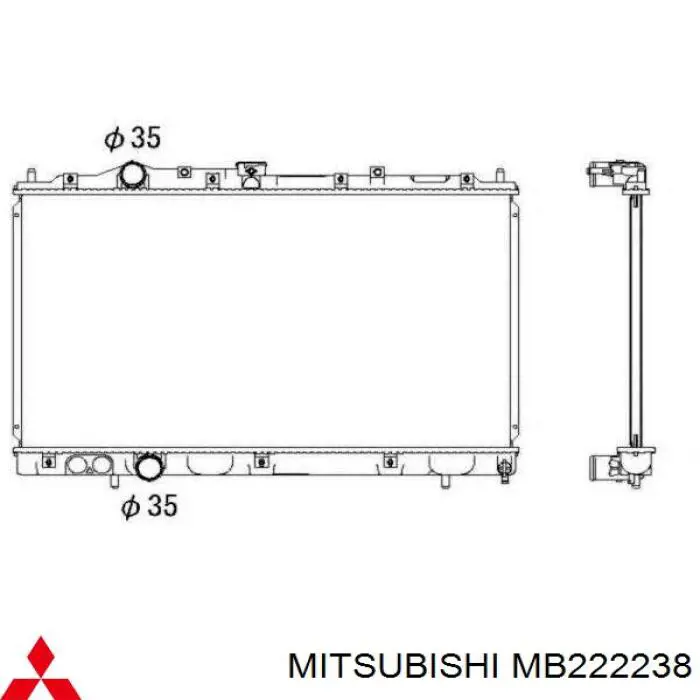 XB222238 Mitsubishi radiador refrigeración del motor