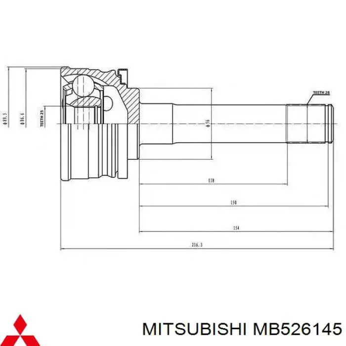 MB526145 Mitsubishi junta homocinética exterior delantera