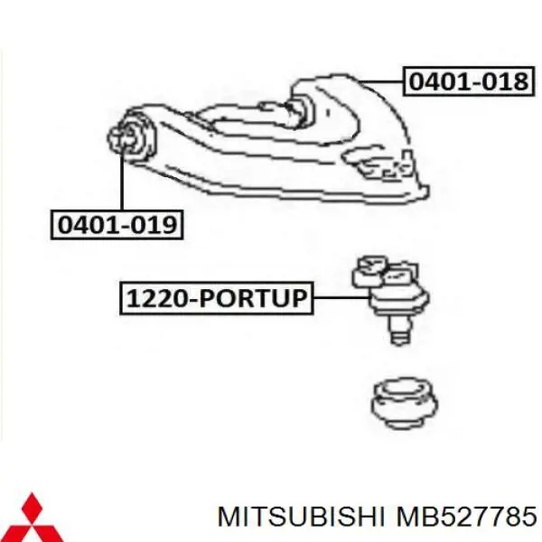 MB527785 Mitsubishi barra oscilante, suspensión de ruedas delantera, superior izquierda