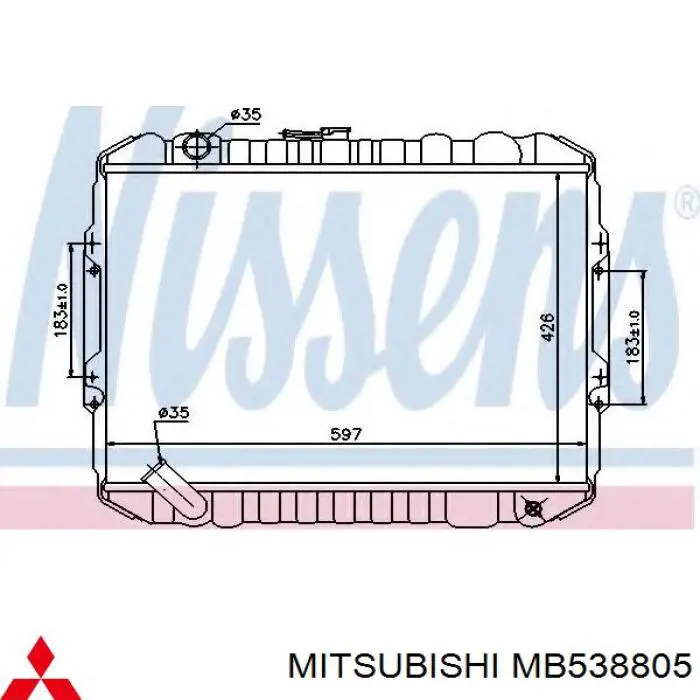 MB538806 Chrysler radiador refrigeración del motor