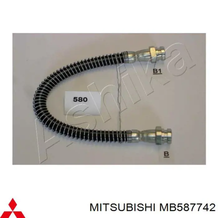 MB587742 Mitsubishi tubo flexible de frenos trasero