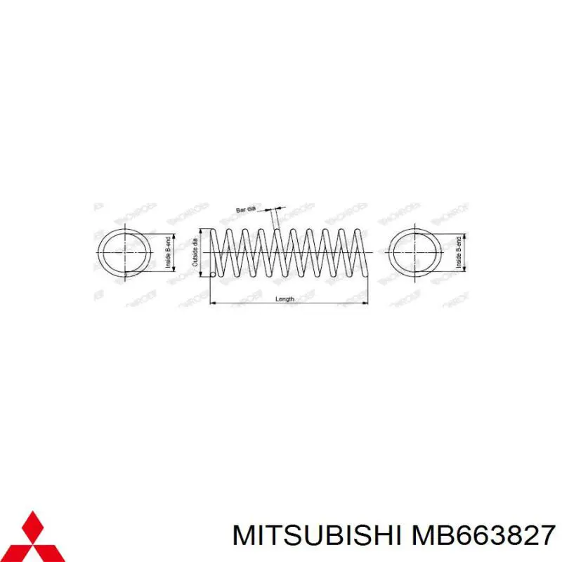 MB663827 Mitsubishi muelle de suspensión eje trasero