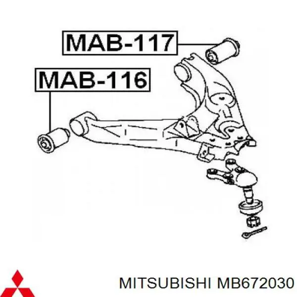 MB672030 Mitsubishi silentblock de brazo de suspensión delantero superior