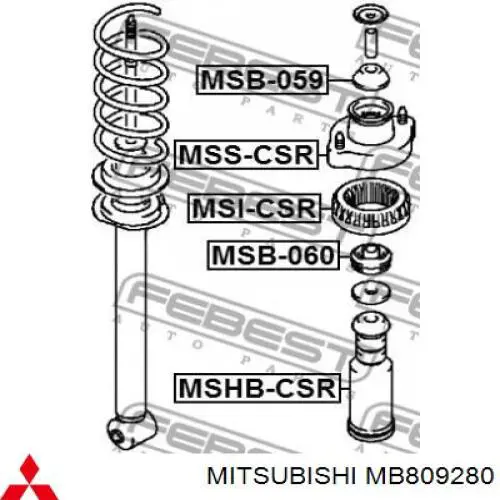  Caja de muelle, Eje trasero, arriba para Mitsubishi Outlander 1 