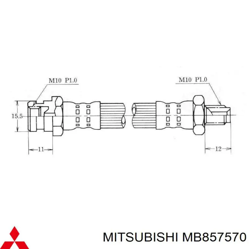 MB587743 Mitsubishi tubo flexible de frenos trasero