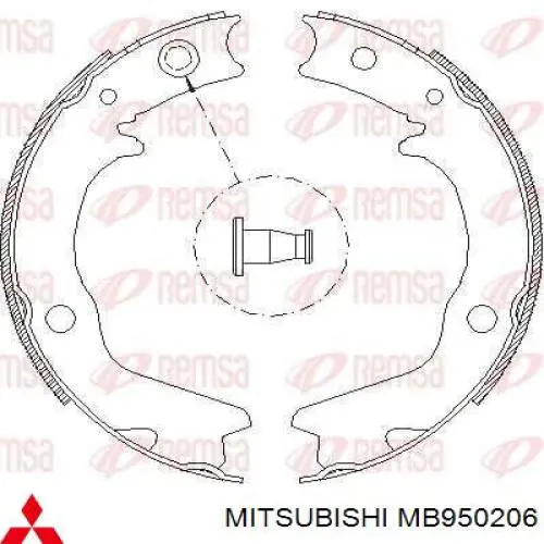 MB950206 Mitsubishi zapatas de frenos de tambor traseras