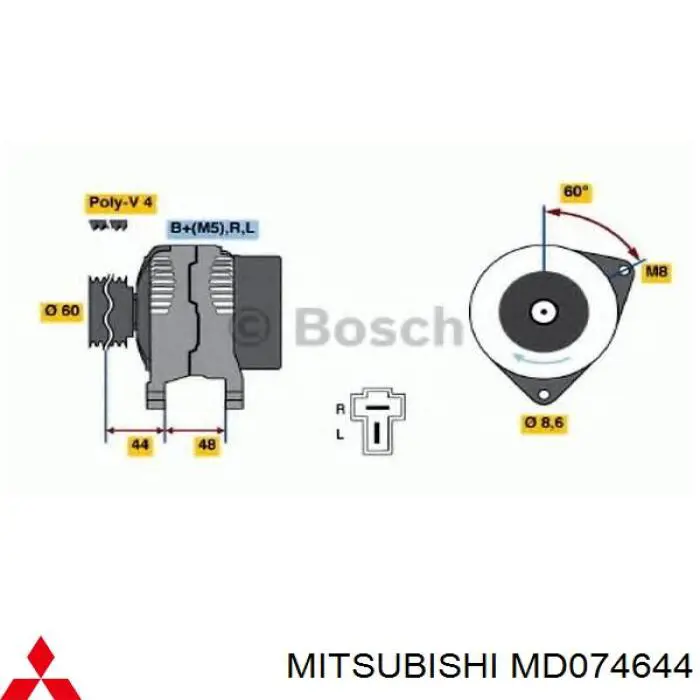 MD074644 Mitsubishi alternador