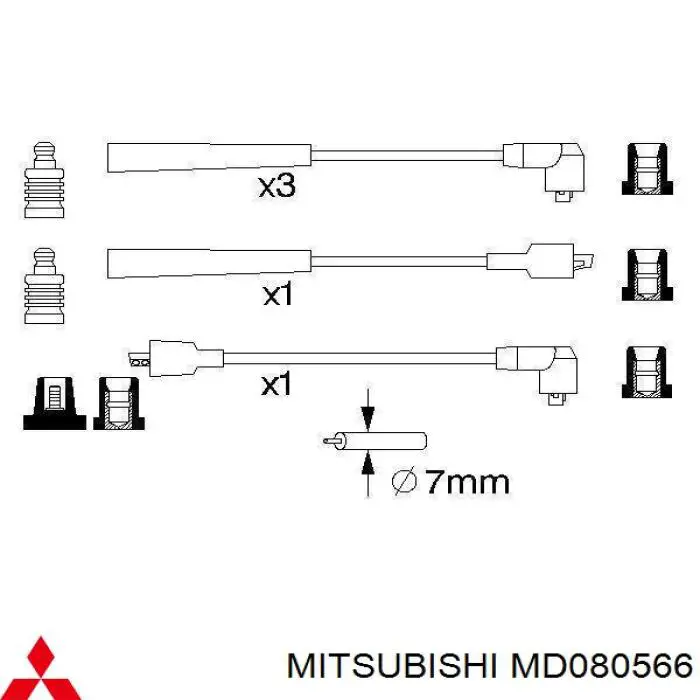 MD080566 Mitsubishi juego de cables de encendido