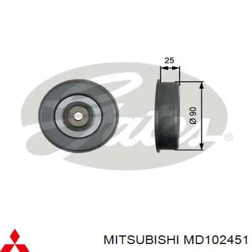 MD102451 Mitsubishi rodillo, correa trapecial poli v