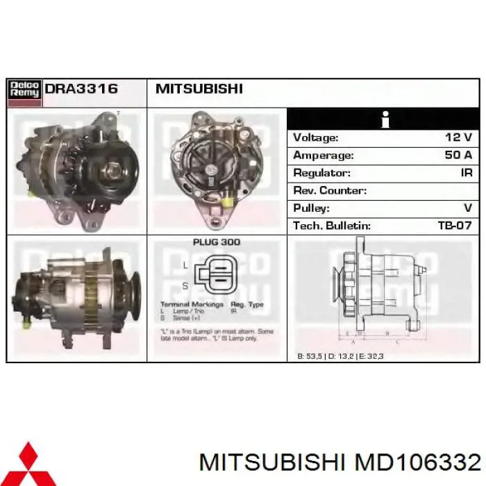 MD106332 Mitsubishi alternador