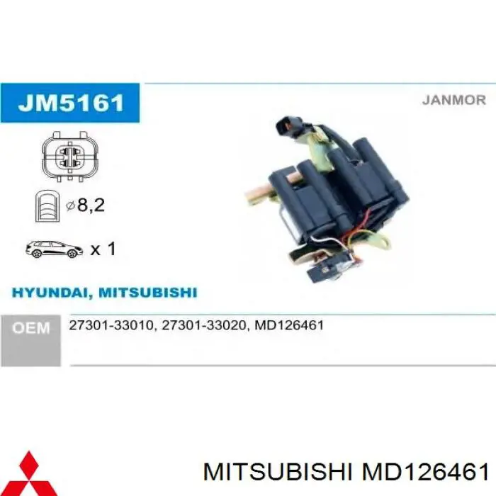 MD126461 Mitsubishi bobina de encendido