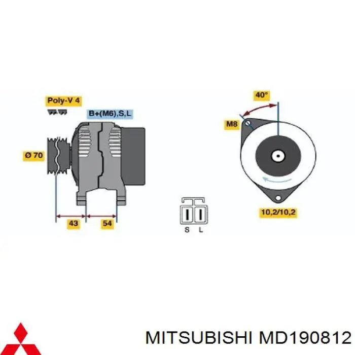 MD190812 Mitsubishi alternador