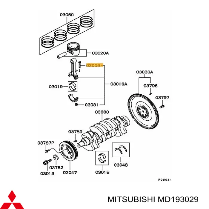  Tornillo de biela para Mitsubishi Space Wagon N3W, N4W