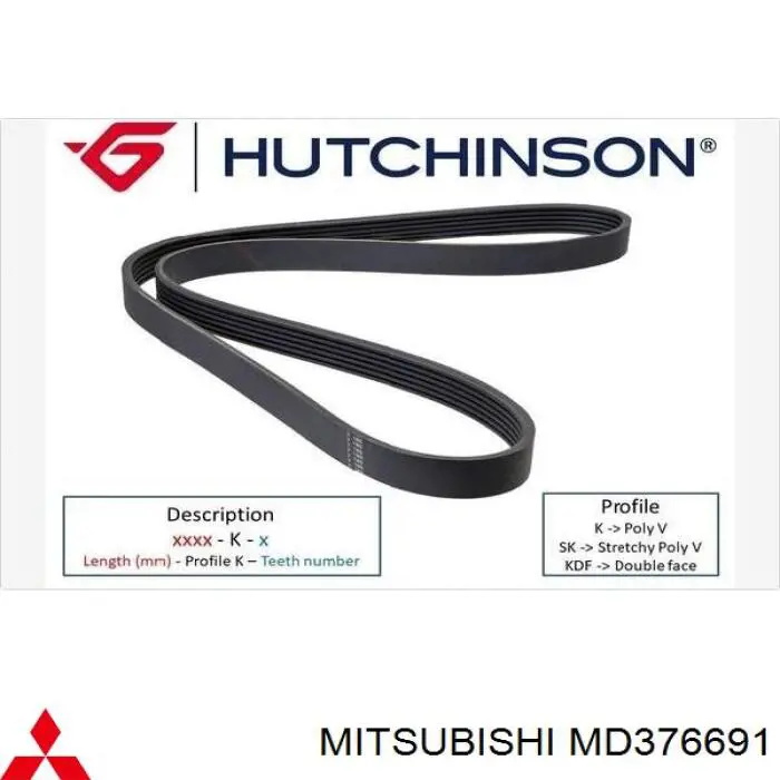 MD376691 Mitsubishi correa trapezoidal