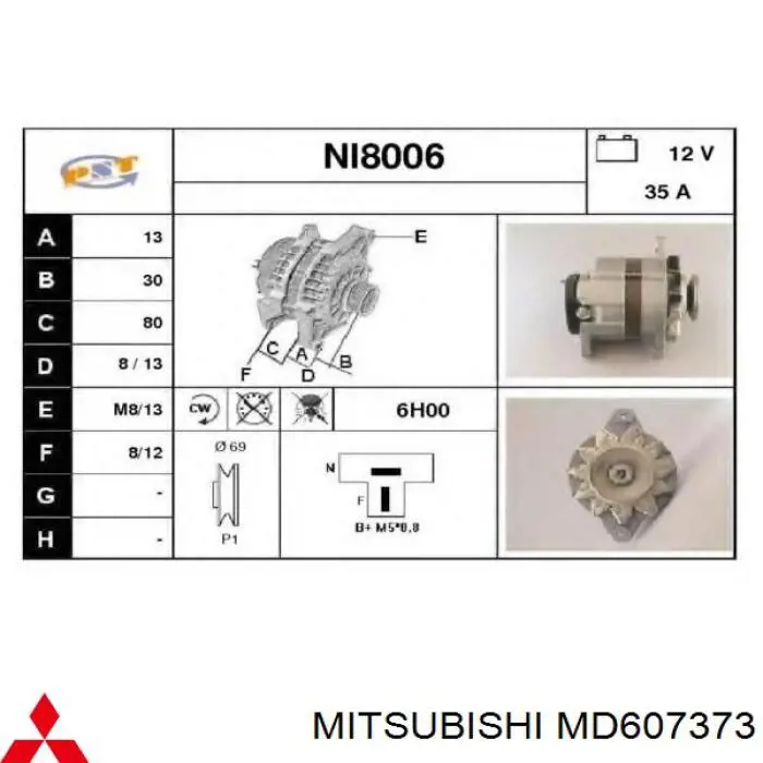  Escobilla de carbón, alternador para Mitsubishi L 300 P0W, P1W, P2W