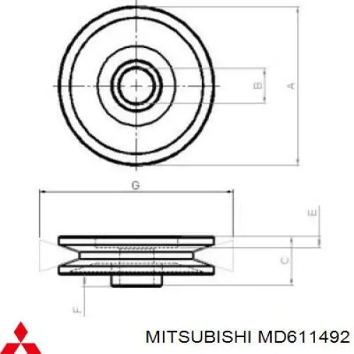 MD611492 Mitsubishi poleas juego de piezas