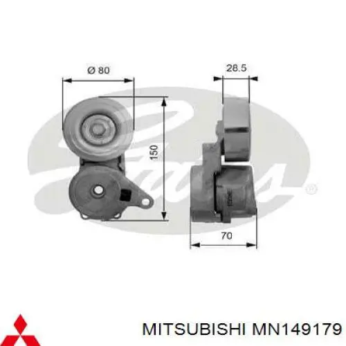 MN149179 Mitsubishi tensor de correa, correa poli v