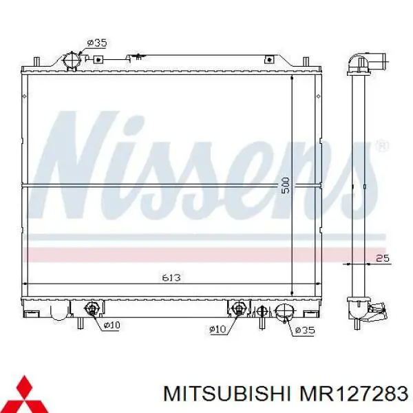 MR127283 Mitsubishi radiador refrigeración del motor