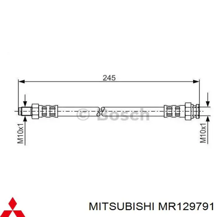 MR129791 Mitsubishi tubo flexible de frenos trasero