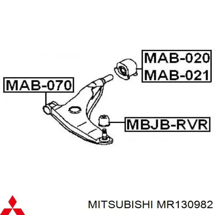 .MR130982 Mitsubishi silentblock de suspensión delantero inferior