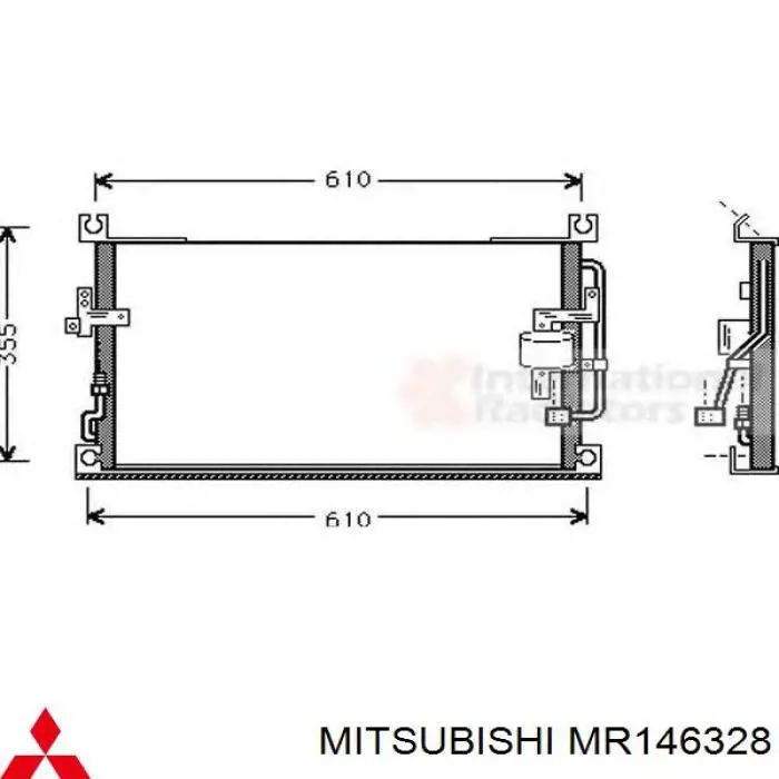 MR146328 Mitsubishi radiador refrigeración del motor