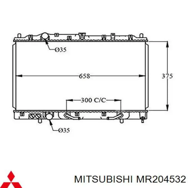 MR204532 Mitsubishi radiador refrigeración del motor