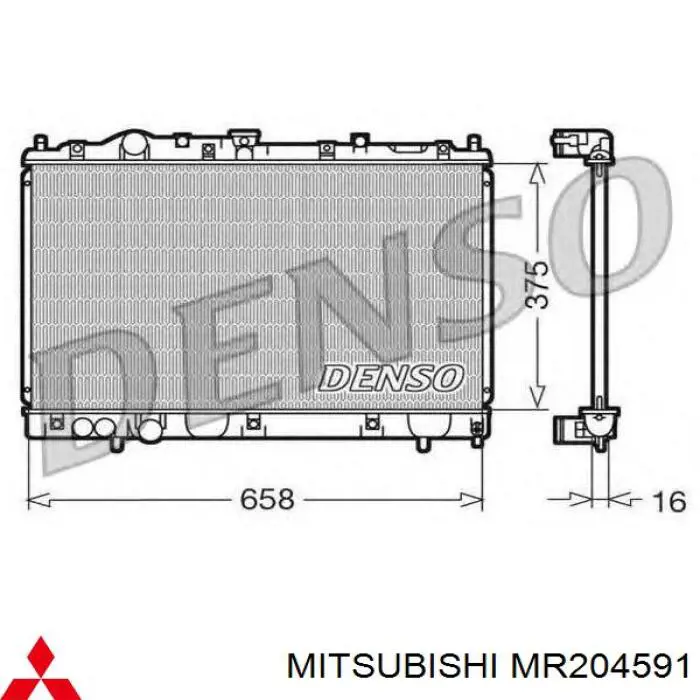 MR204591 Mitsubishi radiador refrigeración del motor