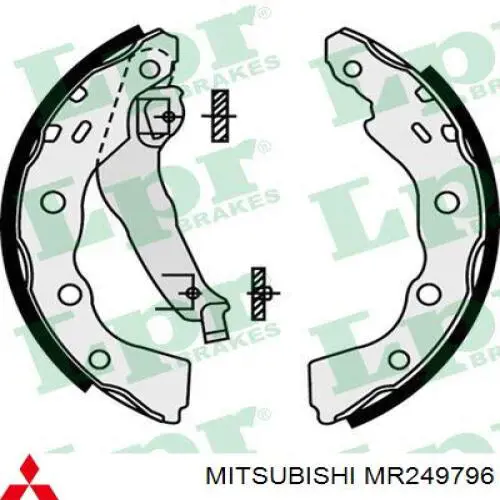 MR249796 Mitsubishi zapatas de frenos de tambor traseras