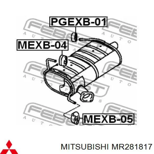  Soporte, silenciador para Mitsubishi Grandis NAW