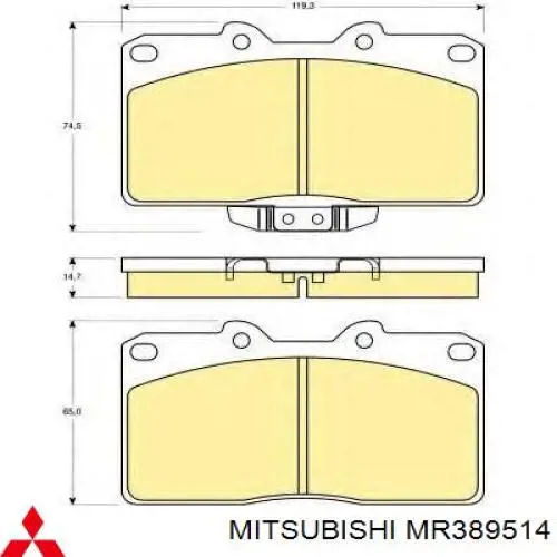 MR389514 Mitsubishi pastillas de freno delanteras