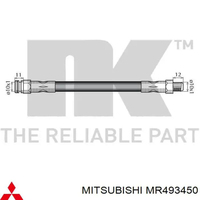 MR493450 Mitsubishi tubo flexible de frenos trasero