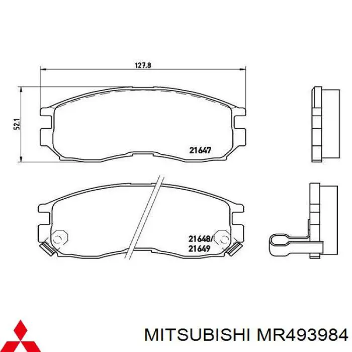 MR493984 Mitsubishi pastillas de freno delanteras