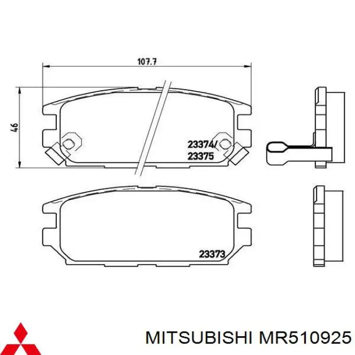 MR510925 Mitsubishi pastillas de freno traseras