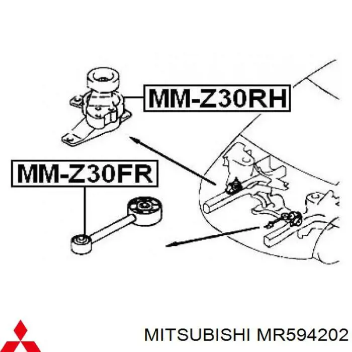 MR594202 Mitsubishi soporte de motor derecho