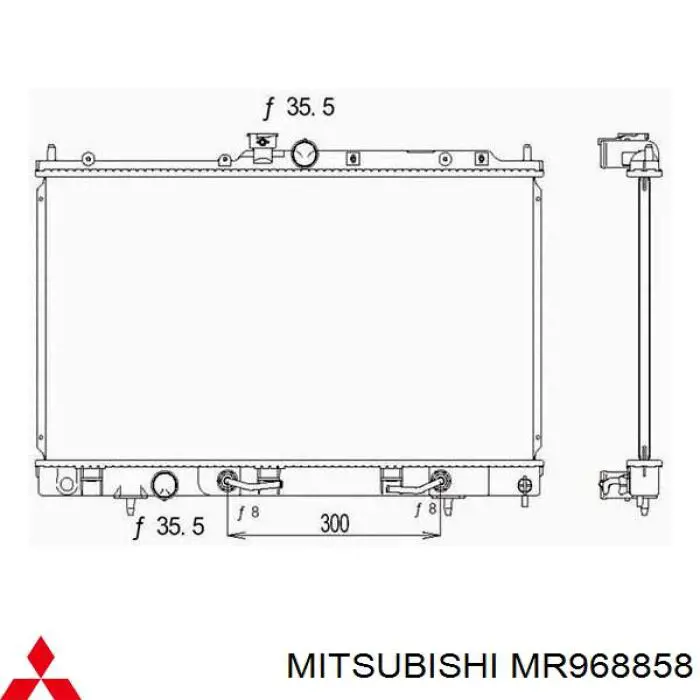 MR968858 Mitsubishi radiador refrigeración del motor