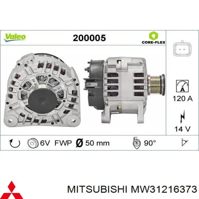 MW31216373 Mitsubishi regulador de rele del generador (rele de carga)