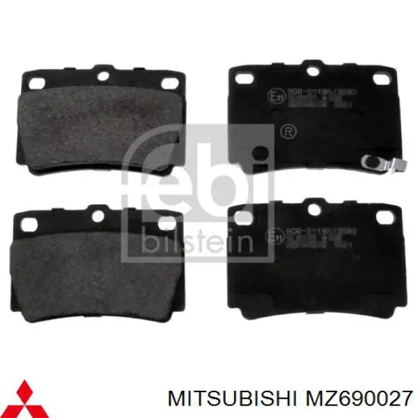 MZ690027 Mitsubishi pastillas de freno traseras