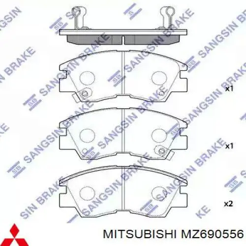 MZ690556 Mitsubishi pastillas de freno delanteras