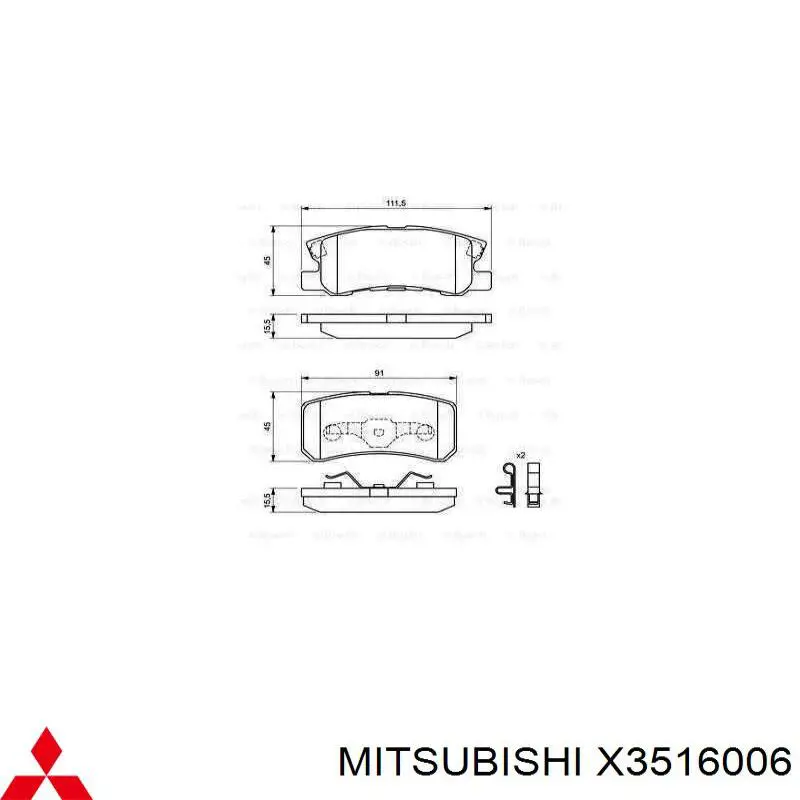 X3516006 Mitsubishi pastillas de freno traseras