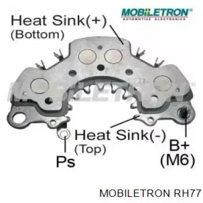 RH77 Mobiletron alternador diodo puente rectificador