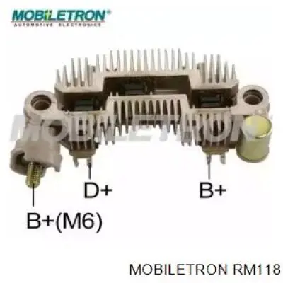 RM118 Mobiletron alternador diodo puente rectificador