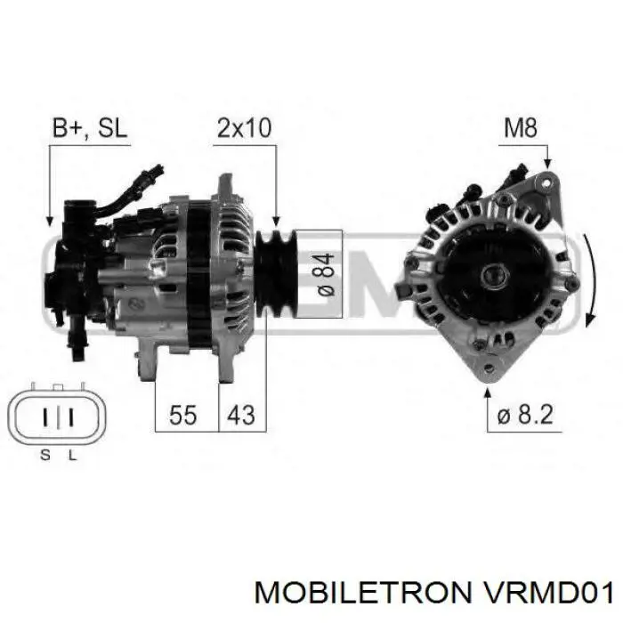 VRMD01 Mobiletron regulador de rele del generador (rele de carga)