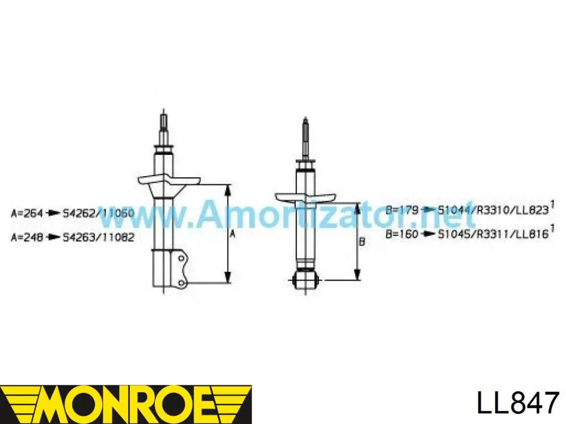 LL847 Monroe amortiguador trasero