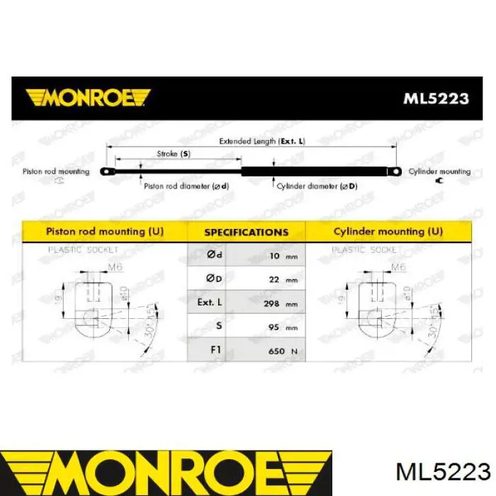  Amortiguador de maletero para Audi A4 8E2