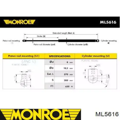  Amortiguador de maletero para Hyundai Matrix FC